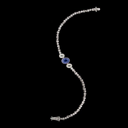 Diamond & Oval Sapphire Bracelet