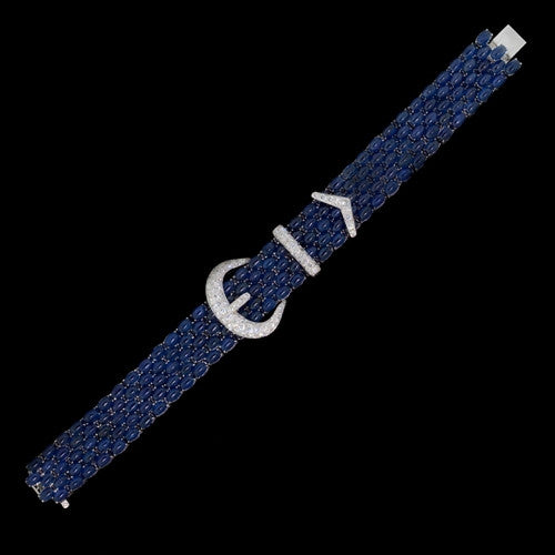 56.41ct Cab. Sapphire Buckle Bracelet