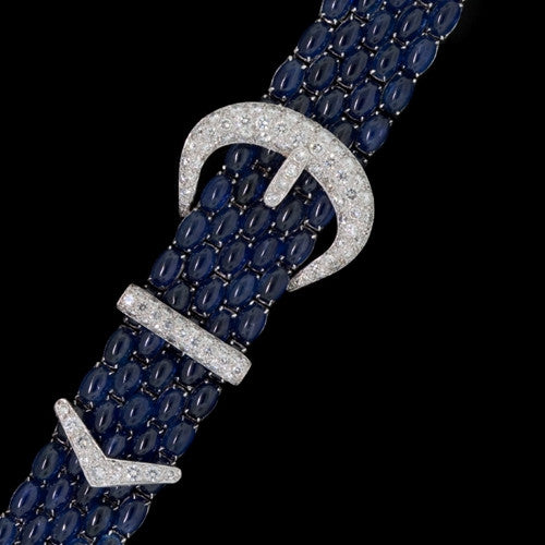 56.41ct Cab. Sapphire Buckle Bracelet