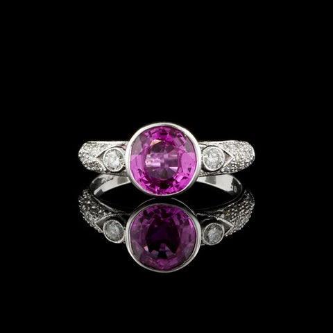 2.00ct tw Pink Sapphire & Diamond Ring