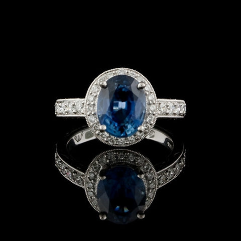 3.24ct Oval Sapphire & Diamond Ring
