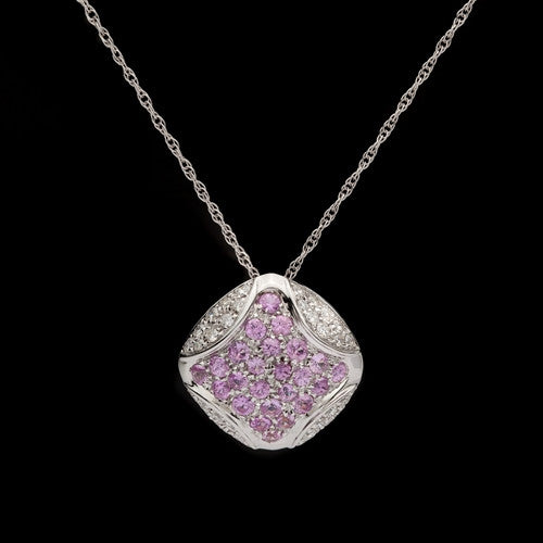 Salavetti Pink Sapphire & Diamond Necklace
