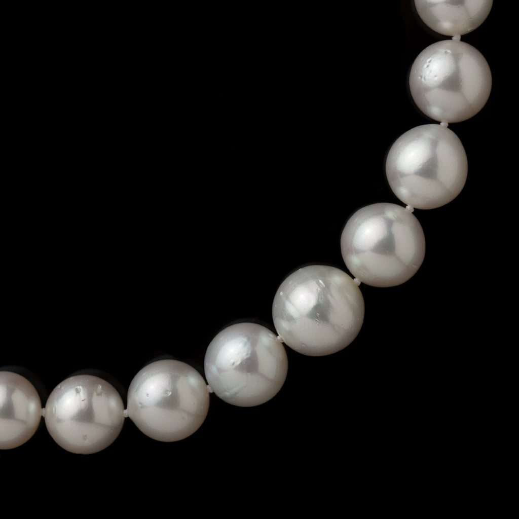 South Sea Pearl Necklace on White Gold Diamond Ball Clasp