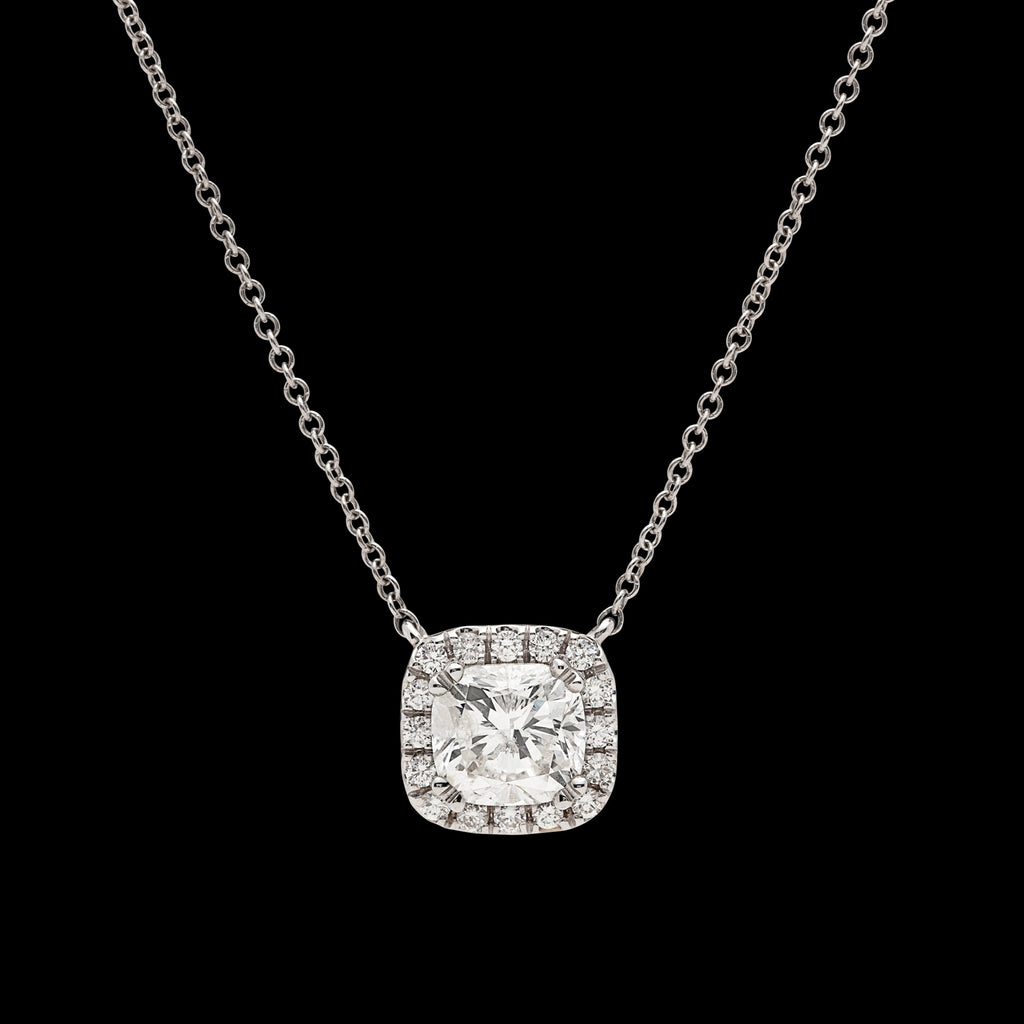 1.17ct. Cushion Cut Diamond Necklace