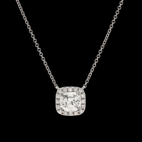 1.17ct. Cushion Cut Diamond Necklace