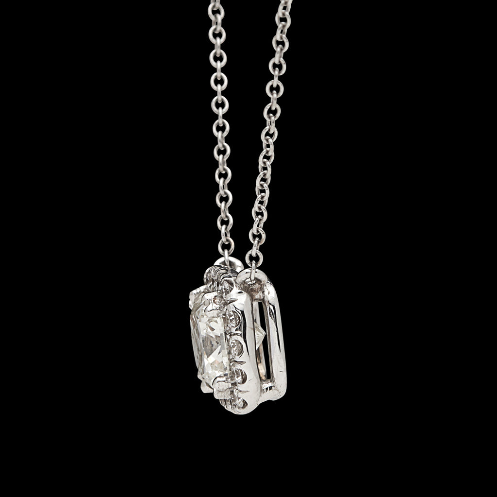 1.17ct. Cushion Cut Diamond Necklace
