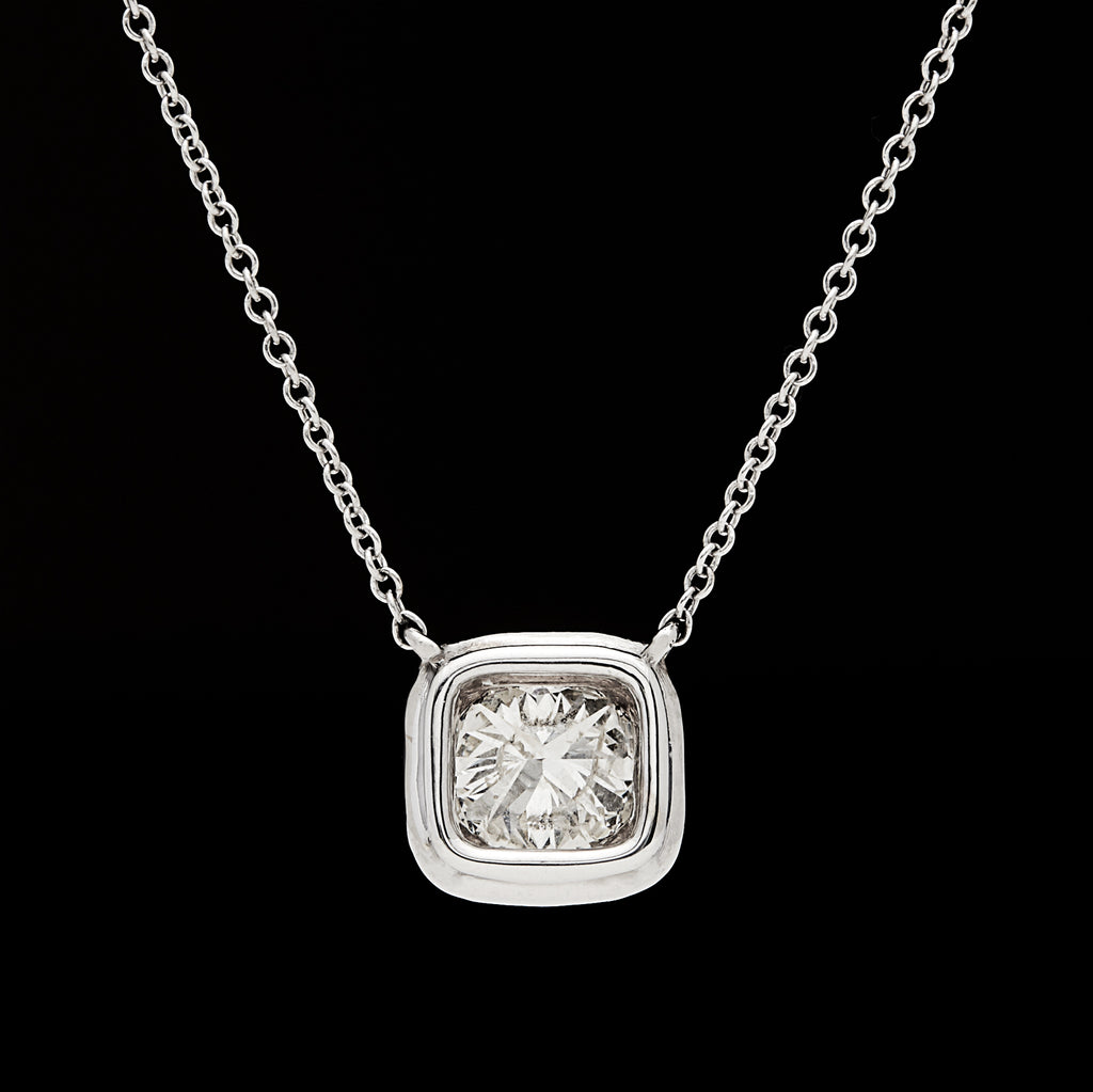 1.17ct. Cushion Cut Diamond Necklace