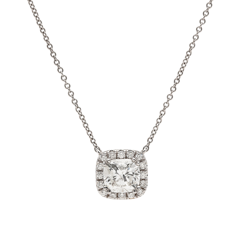 1.17ct. Cushion Cut Diamond Necklace