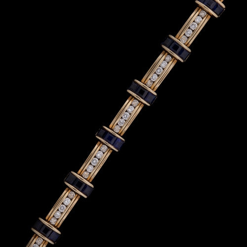 Sapphire & Diamond Link Bracelet