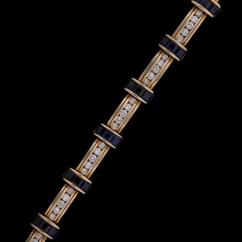 Sapphire & Diamond Link Bracelet