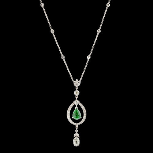 Tsavorite and Diamond Lavaliere Necklace