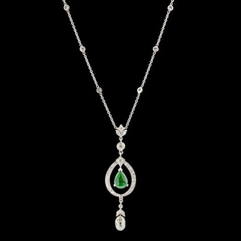 Tsavorite and Diamond Lavaliere Necklace