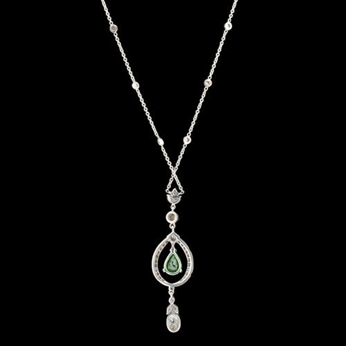 Tsavorite and Diamond Lavaliere Necklace