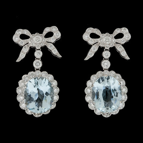 18KT Aquamarine & Diamond Earrings