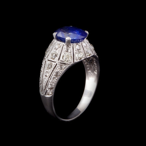 2.53ct Oval Sapphire & Diamond Ring