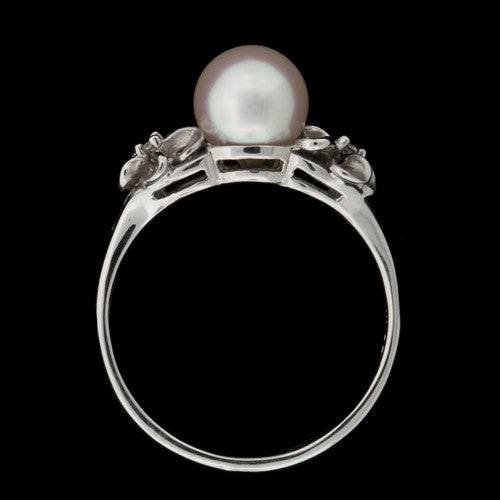 Cultured Pearl & Diamond 14KT Ring