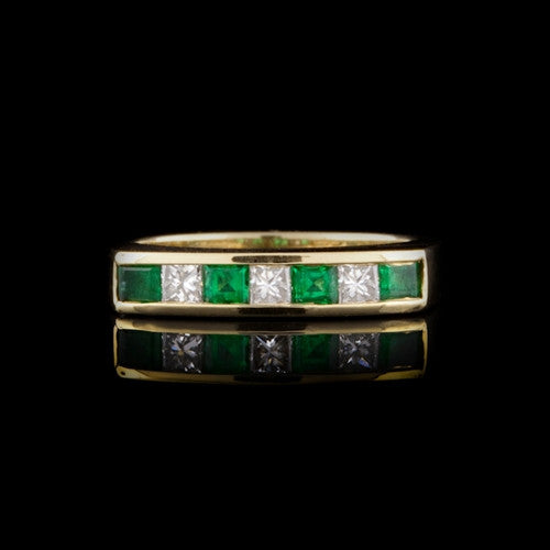 Emerald & Diamond 18KT Band Ring
