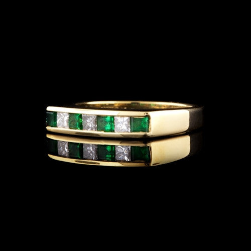 Emerald & Diamond 18KT Band Ring
