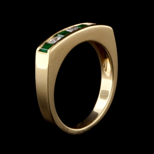 Emerald & Diamond 18KT Band Ring