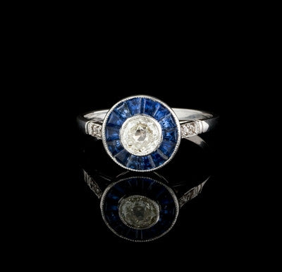 Circular Sapphire & Diamond Ring