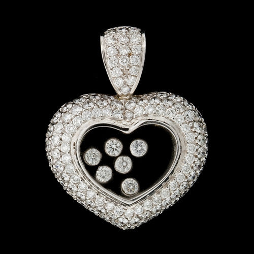 Floating Diamonds 18KT Heart Pendant