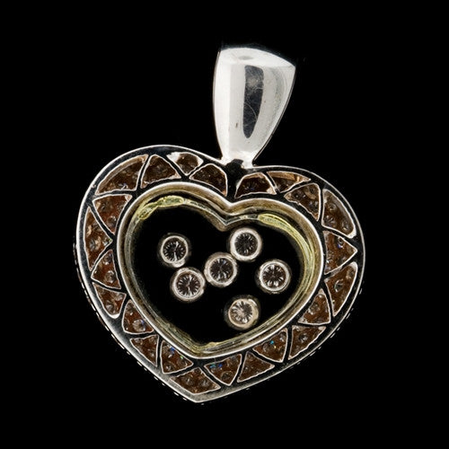 Floating Diamonds 18KT Heart Pendant