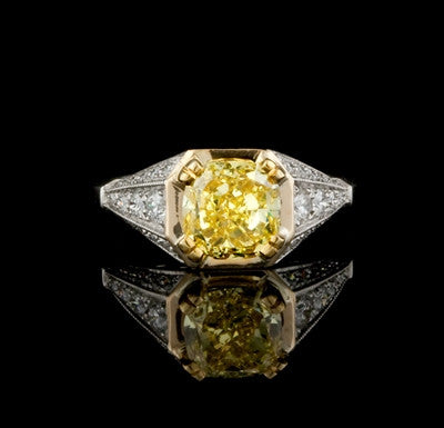 2.47ct Yellow Fancy Diamond Ring