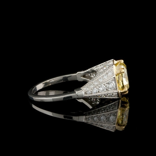 2.47ct Yellow Fancy Diamond Ring