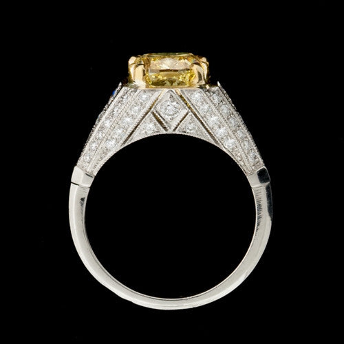 2.47ct Yellow Fancy Diamond Ring