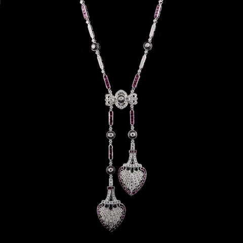 Deco Ruby, Diamond, & Onyx Necklace