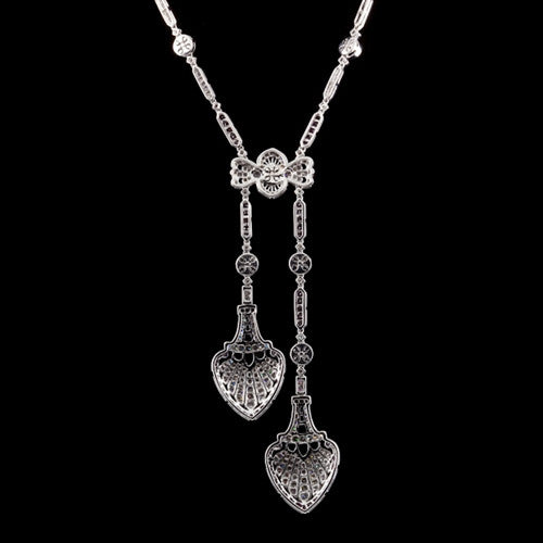 Deco Ruby, Diamond, & Onyx Necklace