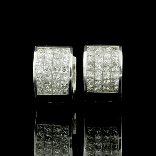 Platinum & Diamond Hoop Earrings