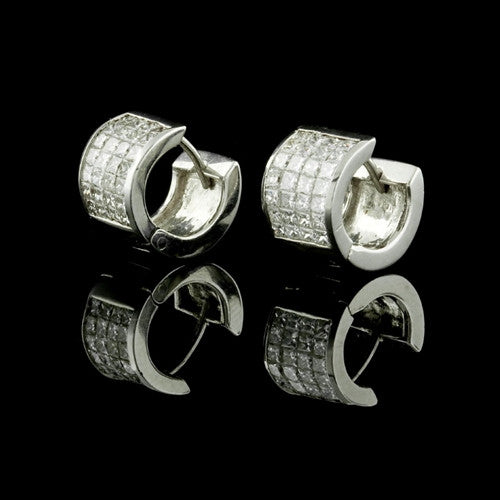 Platinum & Diamond Hoop Earrings