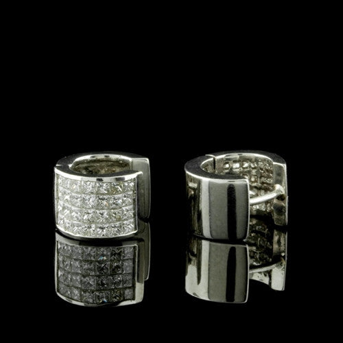 Platinum & Diamond Hoop Earrings