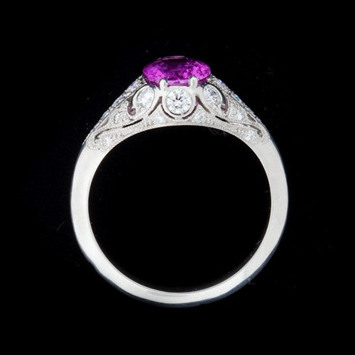2.0ct Pink Sapphire & Diamond Platinum Ring