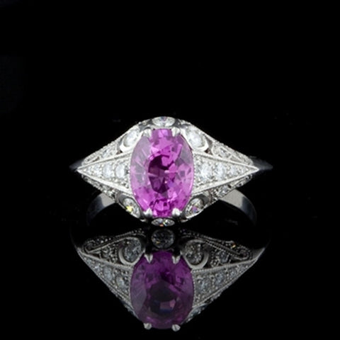 2.0ct Pink Sapphire & Diamond Platinum Ring