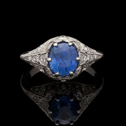 2.57ct Natural Sapphire & Diamond Ring