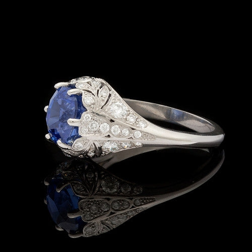 2.57ct Natural Sapphire & Diamond Ring