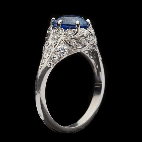 2.57ct Natural Sapphire & Diamond Ring