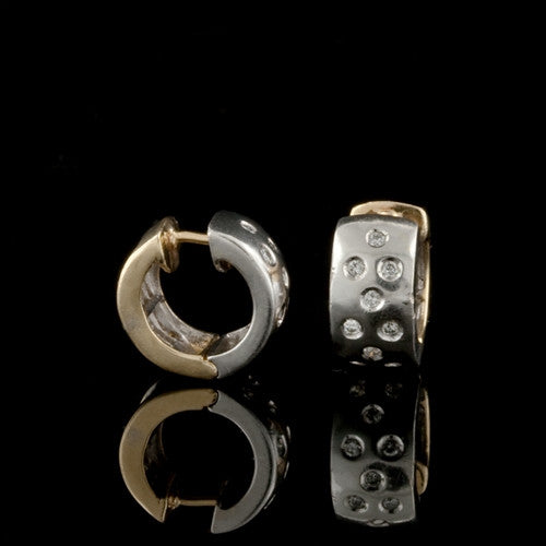 Reversible Diamond 14KT Hoop Earrings