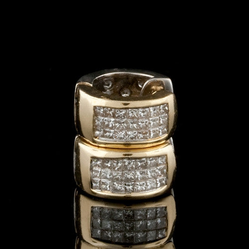 Reversible Diamond 14KT Hoop Earrings