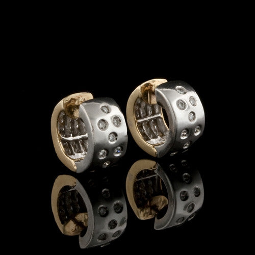 Reversible Diamond 14KT Hoop Earrings