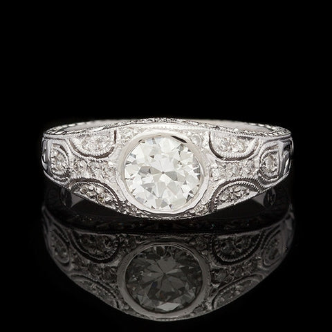 1.02ct tw European Cut Diamond Ring