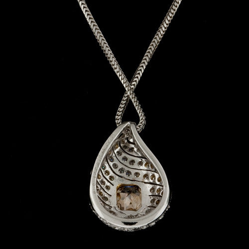 Brown Diamond Teardrop 18KT Necklace