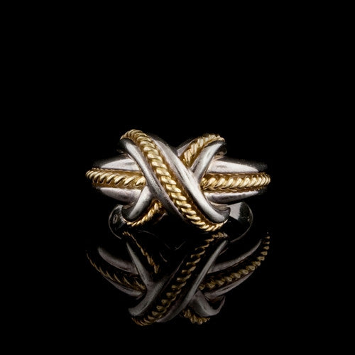 Tiffany & Co. 18KT & Sterling "X" Ring