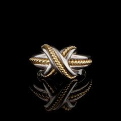 アクセサリー Tiffany triple X motif ring Tiffany & Co. X Motif Band Ring in Sterling Silver & 18k