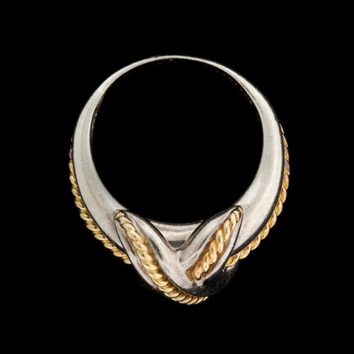 Tiffany & Co. 18KT & Sterling "X" Ring