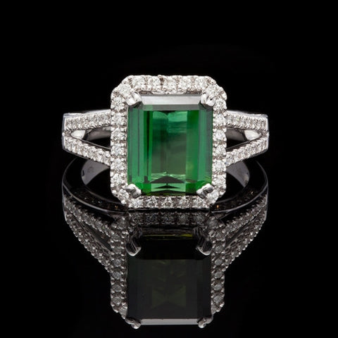 3.72ct Tourmaline & Diamond 18KT Ring