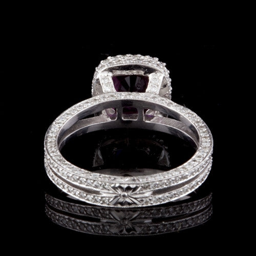 1.72ct Oval Ruby, Diamond Platinum Ring