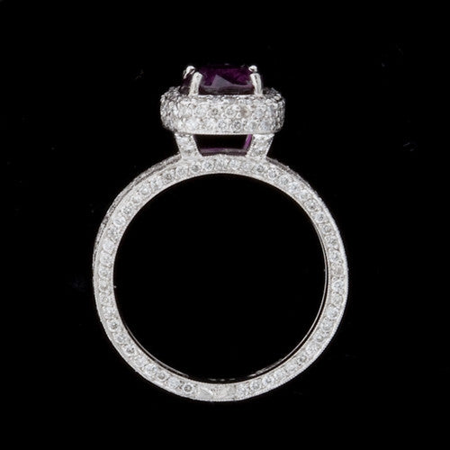 1.72ct Oval Ruby, Diamond Platinum Ring